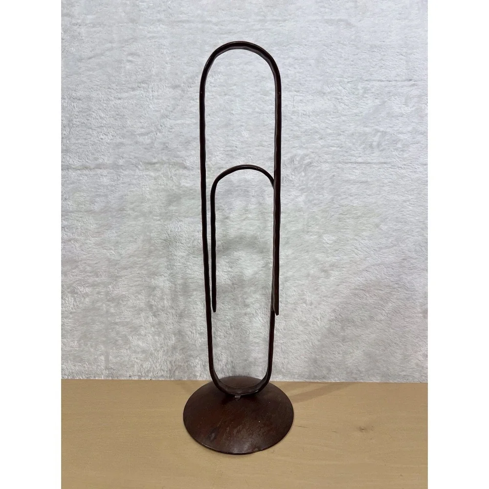 Memo Holder Rustic Metal Jumbo Paper Clip Desk Organizer Large Big